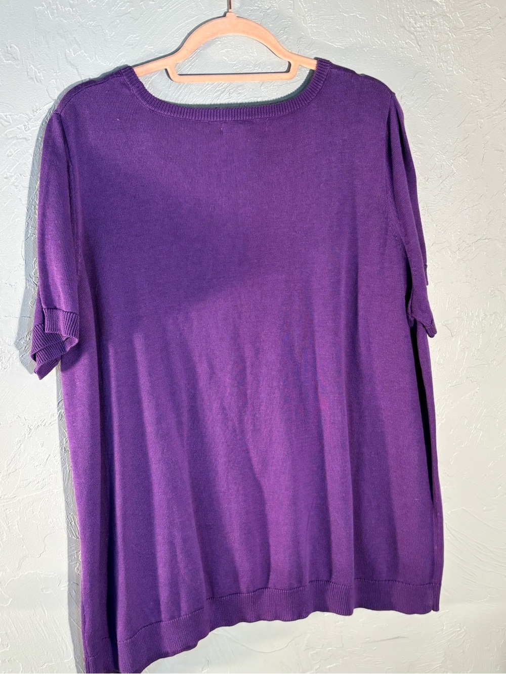 Jessica London Purple Short Sleeve Knit Top